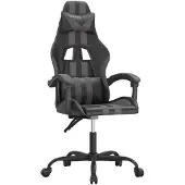 vidaXL Chaise de jeu pivotante Noir et gris Similicuir