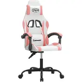 vidaXL Chaise de jeu blanc et rose similicuir