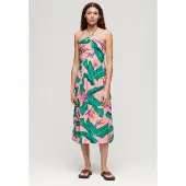 Superdry Cut Out Sleeveless Midi Dress Rose XS Femme