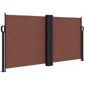 vidaXL Marquise latérale extensible brun 120x1000 cm