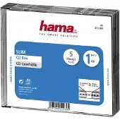 Hama Boétier CD Slim, lot de 5, Transparent/Noir