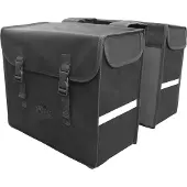 Polydaun Sacoche vélo Greenlands - Double sacoche vélo - Toile - Réfléchissante - 46 litres - Noir