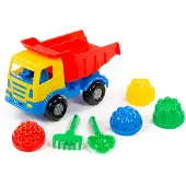 Polesie Set de 7 jouets 93226 Camion Moules Pelle Râteau 12 mois et + coloré