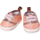 Heless Sneakers à paillettes rose t. 38-45 cm, 1 pair, rubans élastiques, tirette, 3 ans
