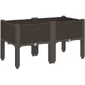 vidaXL Jardinière avec pieds marron 80x40x42 cm PP