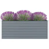 vidaXL Lit surélevé 160 x 80 x 45 cm Acier galvanisé Gris