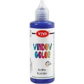Creativ Company Fensterfarbe, Aufkleber und Glasfarbe – Azurblau, 90 ml