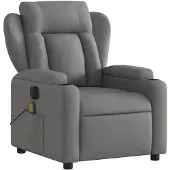 vidaXL Fauteuil de massage électrique Tissu gris foncé