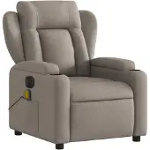 vidaXL Fauteuil de massage électrique Taupe Tissu