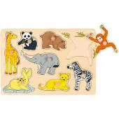 Goki Puzzle à boutons Animaux sauvages 8 éléments