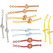 LG-Imports Bracelet Animaux sauvages, set de 12 pièces, (19 cm, Matières plastiques)