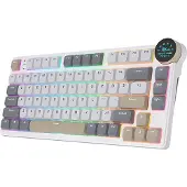 Royal Kludge RK N80 Clavier gaming Pearly Dawn Commutateur rouge