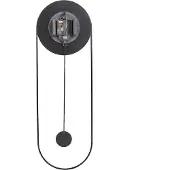 Beliani Horloge murale métal acier noir 20 x 62 cm moderne minimaliste décorative pendule design sans chiffres décoration salon
