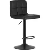 Leobert Tabouret De Bar - - Prot - Simili Cuir Noir/Base Noire - Lot De 2