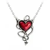 Alchemy Gothic Collier Gothic de - Devil Heart - pour Femme - couleur argent - Taille Standard