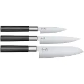 Kai Set 3 Couteaux Wasabi Black Précision Japonaise, Lames Acier Inoxydable, Polyvalence Culinaire - France