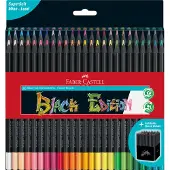 Faber-Castell Etui de 50 crayons de couleur Black Edition