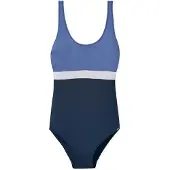 Schiesser Maillot de bain ' Ocean Swim ' bleu / bleu foncé / blanc