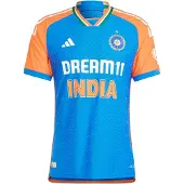Adidas T-Shirt fonctionnel 'India Cricket T20I ' bleu foncé / orange / blanc cassé