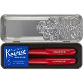 Moleskine Coffret boîte métallique Kaweco Stylo plume et Stylo bille avec cartouches d’encre Rouge