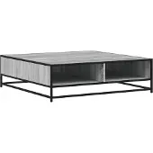 DKD Home Decor Table basse Gris Sonoma 100x100x30 cm bois composite et métal