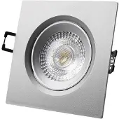 EDM Downlight Led Carré Chrome 5w éclairage Led Encastré Carré, Lumière Froide 6400k, Cadre Chrome. -