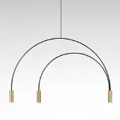 Estiluz Volta T-3535S / T-3536S Suspension 3 Lights (T-3536S) | Black|Gold