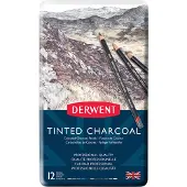 Derwent Boîte Métallique Crayon Fusain Couleur 12 Unités