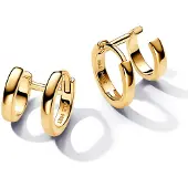Pandora Créoles doubles en or, (Acier inoxydable)