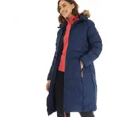 Trespass Manteau matelassé à Capuche Imperméable Audrey Femme Navy