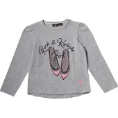 KOROSHI T-Shirt gris chiné / mûre / noir