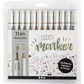 Creativ Company Sketch Marker Couleurs Naturelles Lot de 12
