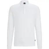 BOSS Polo à manches longues en coton interlock avec logo