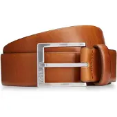 BOSS Ceinture en cuir italien avec boucle argentée
