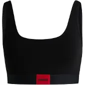 HUGO Brassière en coton stretch avec étiquette logotée rouge