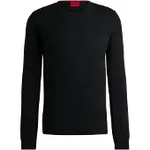 HUGO Pull en laine mérinos avec logo brodé