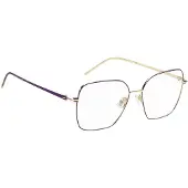 BOSS Monture optique en acier doré avec finitions violettes