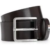 BOSS Ceinture en cuir italien avec passant à rayures emblématiques