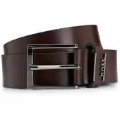 BOSS Ceinture en cuir italien avec garniture en métal brossé couleur acier