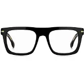 HUGO BOSS Monture optique en acétate noir avec détails dorés