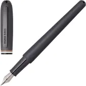 BOSS Stylo-plume brossé avec anneau central à rayures emblématiques