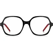 HUGO Monture optique en acétate noir avec branches superposées rouges