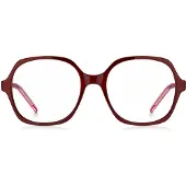 HUGO Monture optique en acétate rouge avec branches superposées