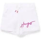 HUGO Short en coton mélangé avec logo métallique pour enfant