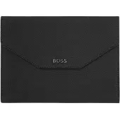 BOSS Porte-documents format A5 en similicuir noir texturé