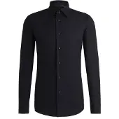 BOSS Chemise Slim en popeline stretch de coton mélangé
