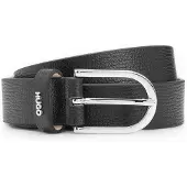 HUGO Ceinture en cuir grainé italien avec finitions logotées
