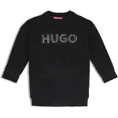 HUGO Robe pull en maille pour enfant avec logo clouté