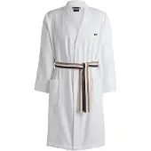 BOSS Peignoir en coton avec ceinture à rayures emblématiques