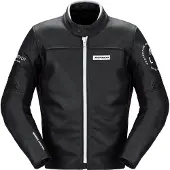 Spidi Veste de moto Genesis, en cuir, noire et blanche, taille 48